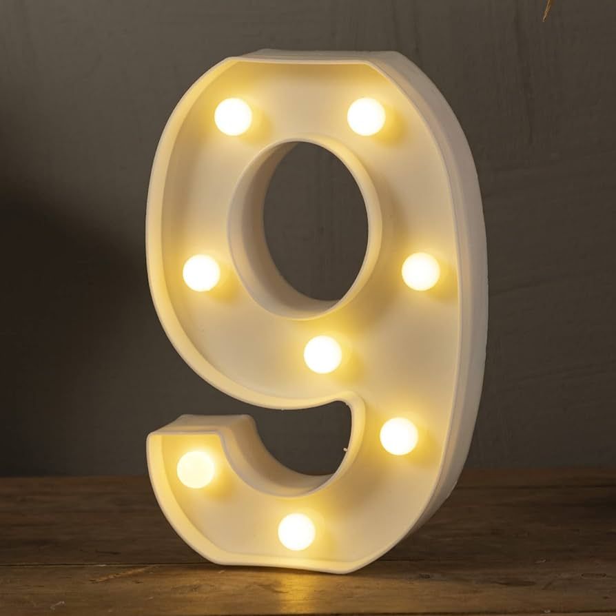 HXWEIYE Light Up Numbers-9, LED Marquee Number Lights Sign 26 Alphabet and 10 Number for Party Ba... | Amazon (US)