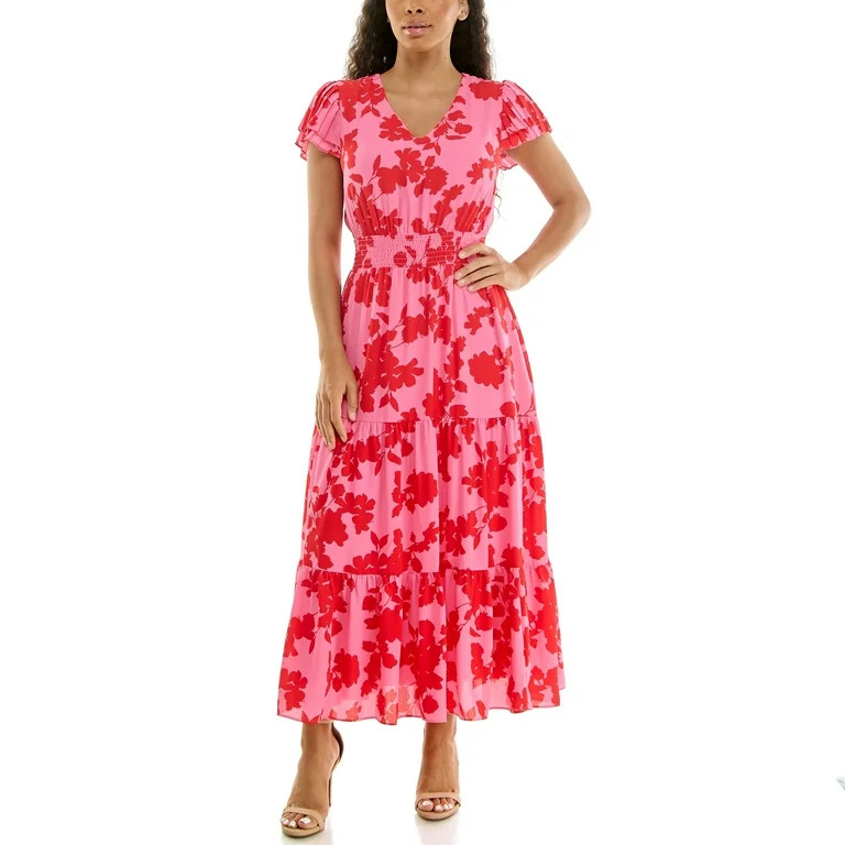 Nanette Lepore Women's Flutter Sleeve Midi Dress, Sizes XS-XXXL - Walmart.com | Walmart (US)