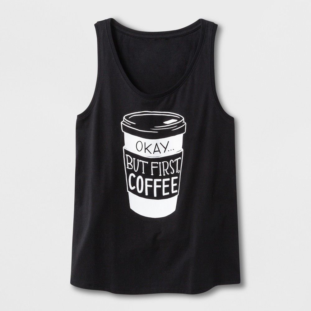 Women's 'But First, Coffee' Graphic Tank Top - Black XS | Target