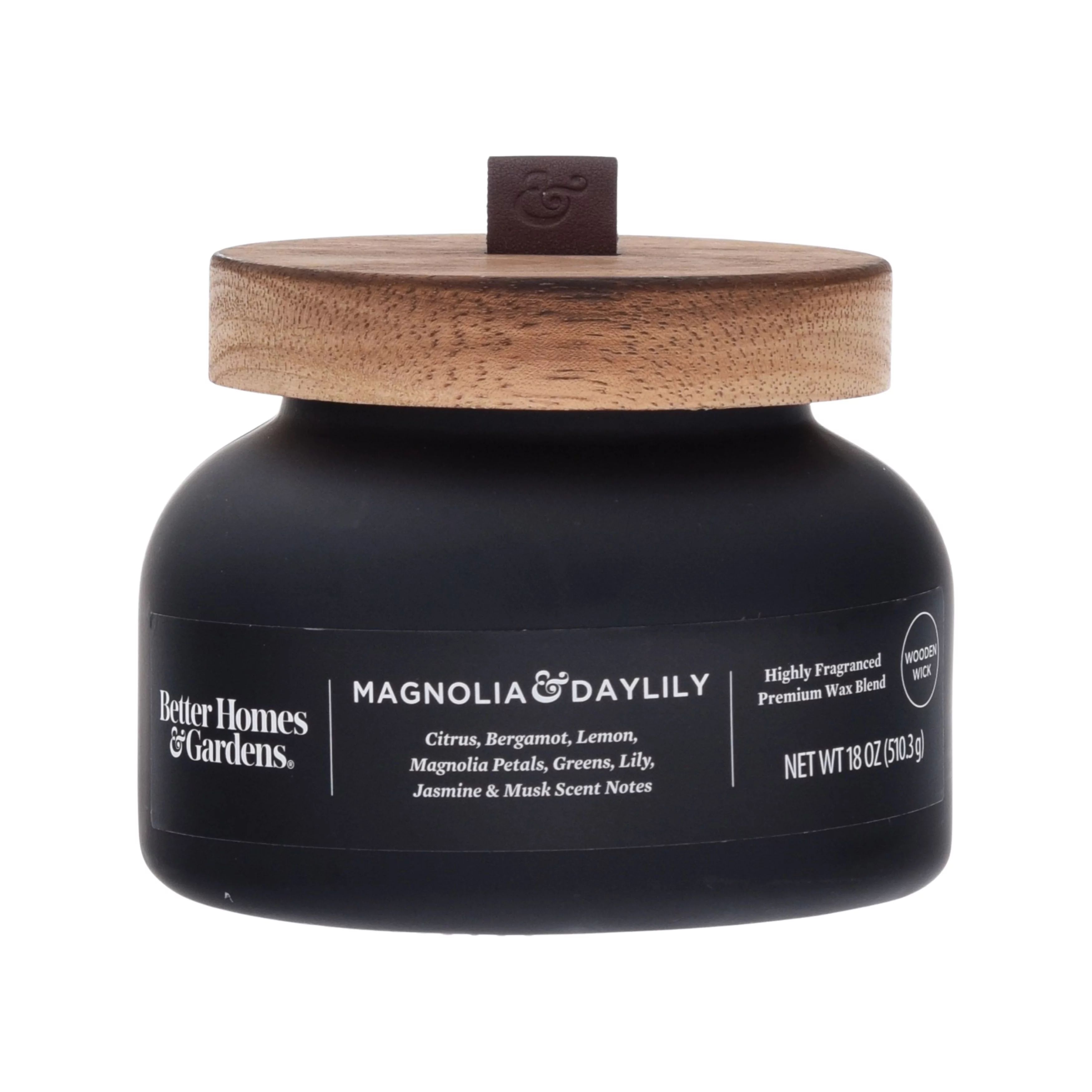 Better Homes & Gardens 18oz Magonolia & Daylily Scented Wooden Wick Bell Jar Candle | Walmart (US)