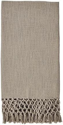 Mud Pie Macrame Throw Blanket, Taupe, 50" x 60" | Amazon (US)