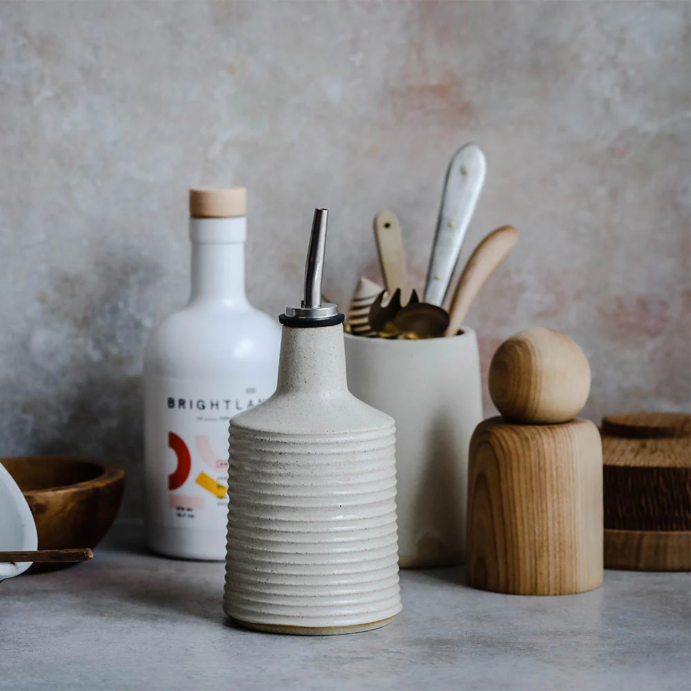 Ribbed Ceramic Oil Bottle | Roan Iris