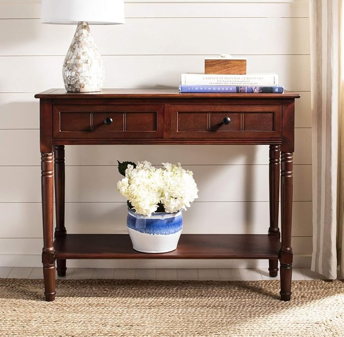 Safavieh American Homes Collection Samantha Dark Cherry 2-Drawer Console Table | Amazon (US)