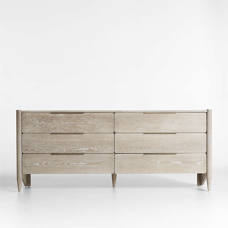Casa White Oak Wood 6-Drawer Dresser + Reviews | Crate & Barrel | Crate & Barrel