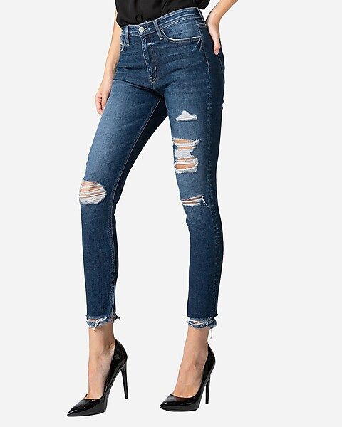 Flying Monkey High Waisted Distressed Skinny Ankle Jeans | Express