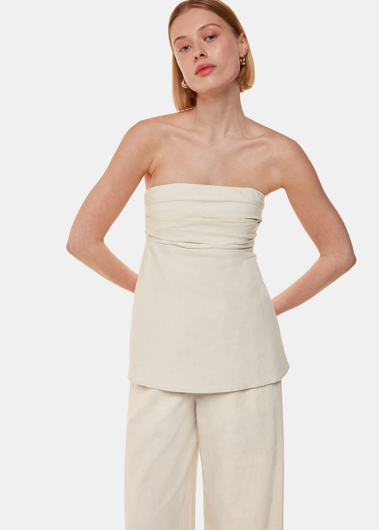 Lula Linen Blend Bandeau Top | Whistles