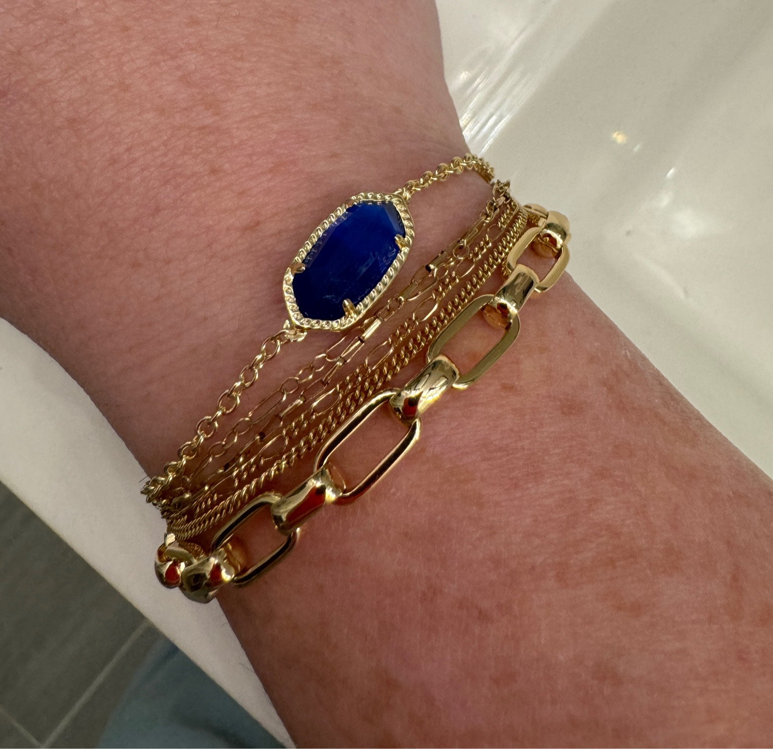 My favorite stack right now! 

Stone Bracelet // Kendra Scott
Thick Chain Bracelet // Sterling Forever
Smaller Bracelets // Permanent Bracelets

#LTKfindsunder100 #LTKstyletip #LTKbeauty