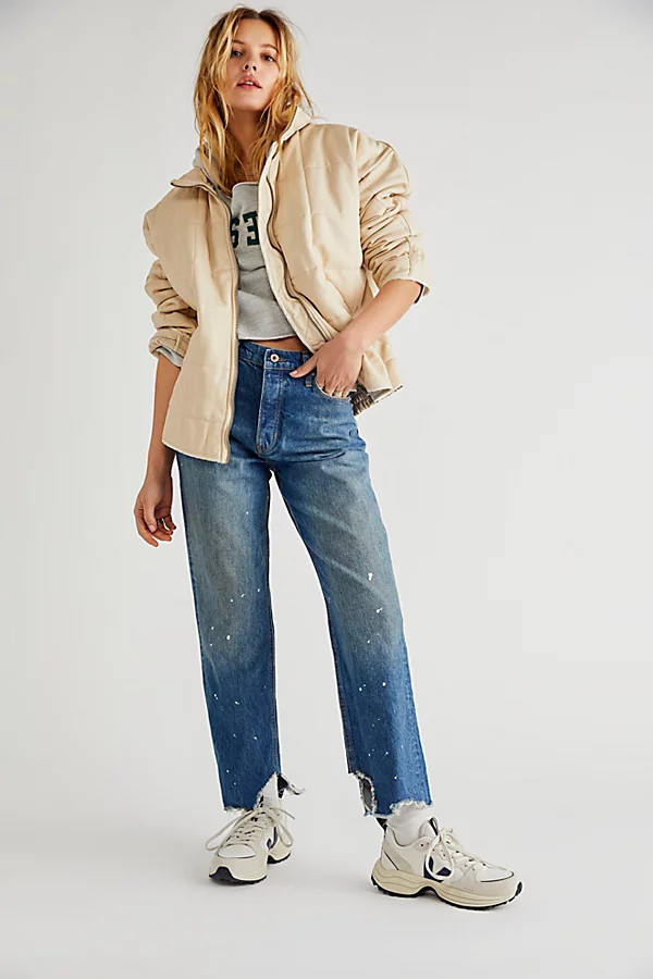 Dolman Quilted Vegan Jacket by We The Free at Free People, Beige, XL | Free People (Global - UK&FR Excluded)
