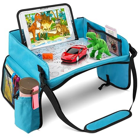BUENAVO [New Version] Car Seat Organizer Kids Travel Tray for Kids Toddlers Activities in Car Sea... | Amazon (US)
