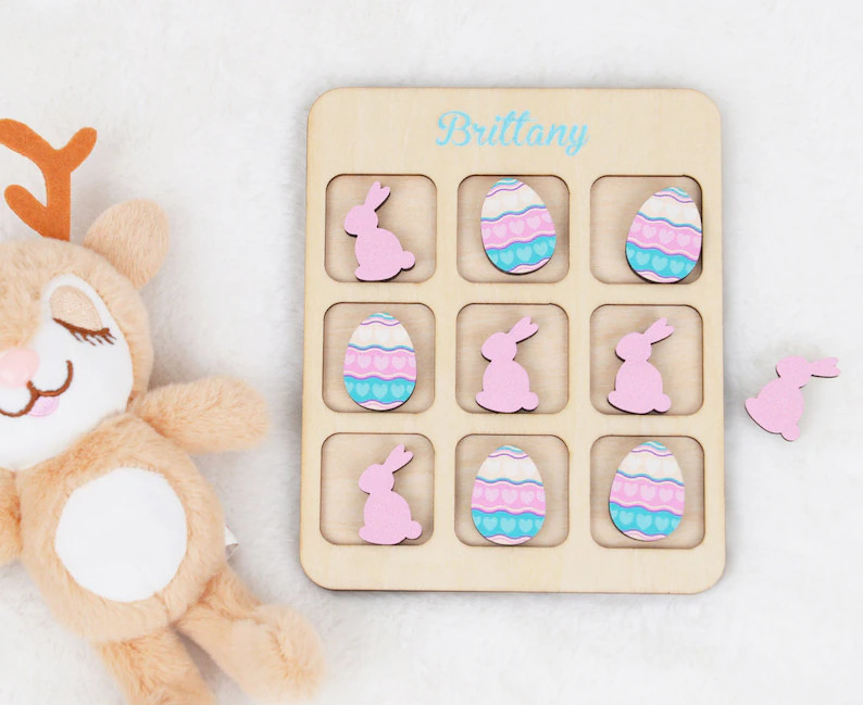 Personalized Rainbow and Unicorn Tic Tac Toe Board Easter Tic - Etsy | Etsy (US)