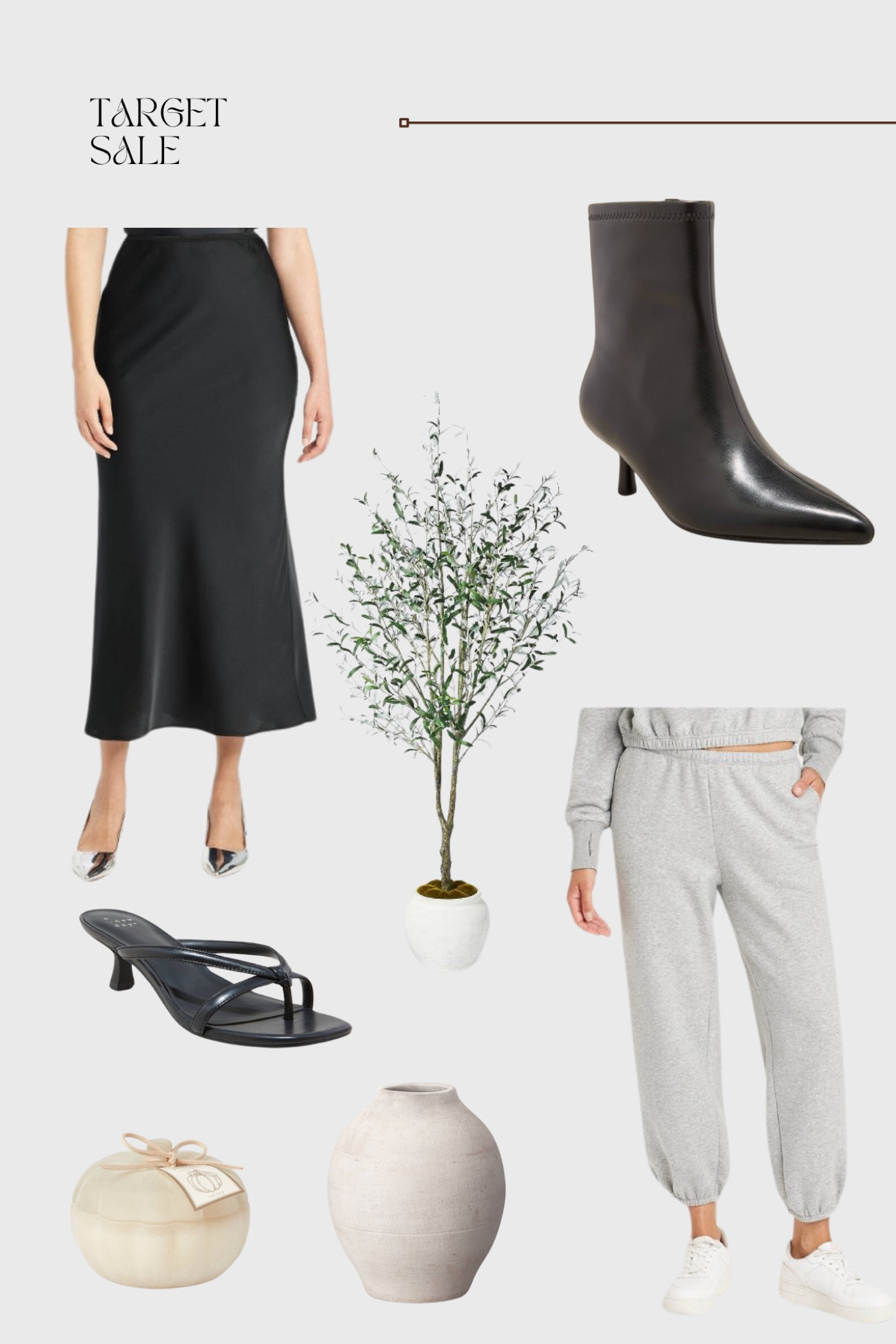 Target Fall Sale - Target Circle Sale - Target Circle Deal- Black Satin Maxi Skirt - Black Maxi Slip Skirt - Target Fashion - Black Kitten Heel Boots - A New Day Lonnie Kitten Heel Stretch Ankle Bootie - Threshold Artificial Olive Tree - Faux Olive Tree - Affordable Faux Olive Tree - Kitten Heel - A New Day Kitten Heel Mule - Target Shoes - Women’s fleece jogger - Large Ceramic Rustic Artisan Vase - Pumpkin Candle 

#LTKSeasonal #LTKFindsUnder50 #LTKFallSale