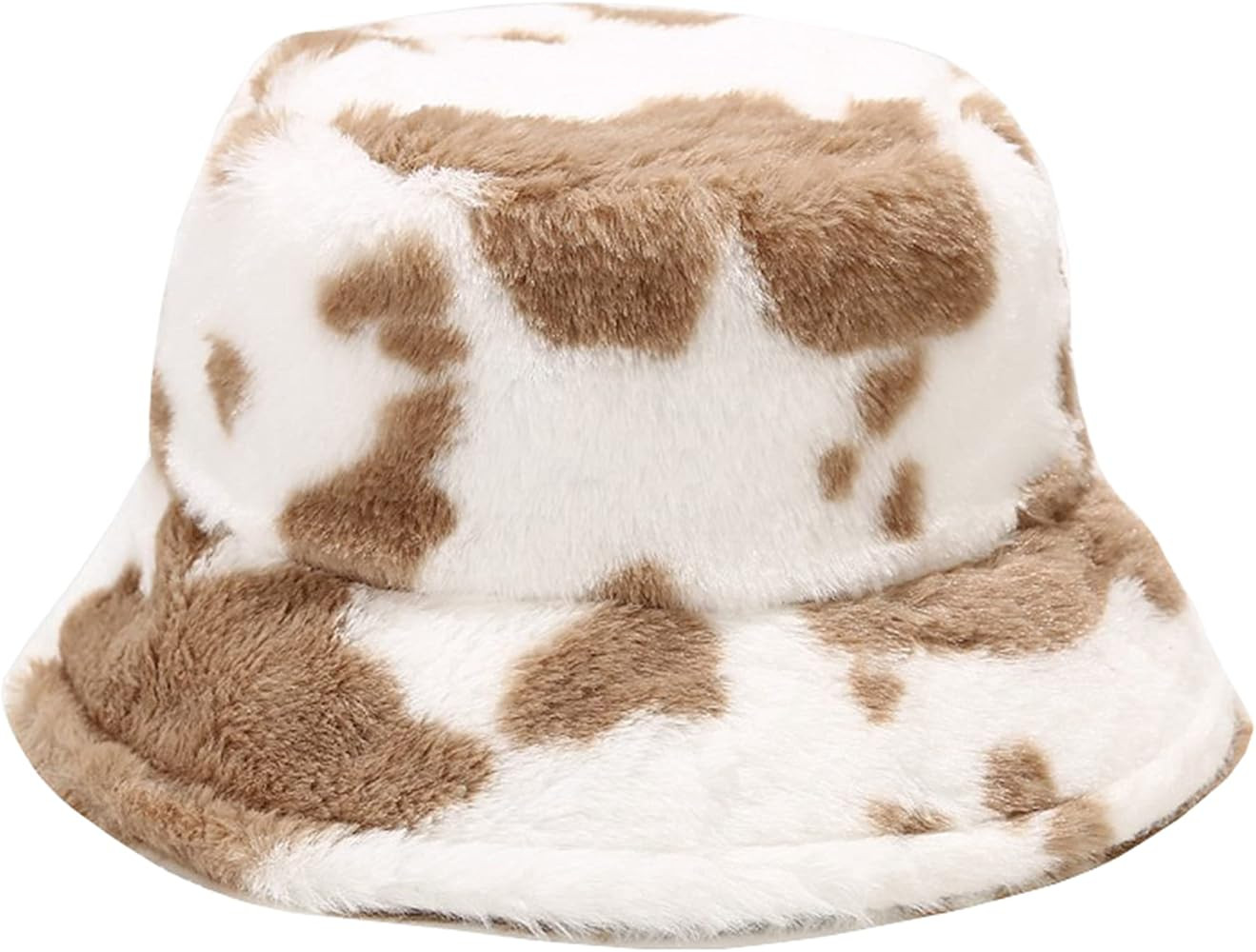 Dirholl Women's Winter Faux Fur Fuzzy Warm Bucket Hat | Amazon (US)