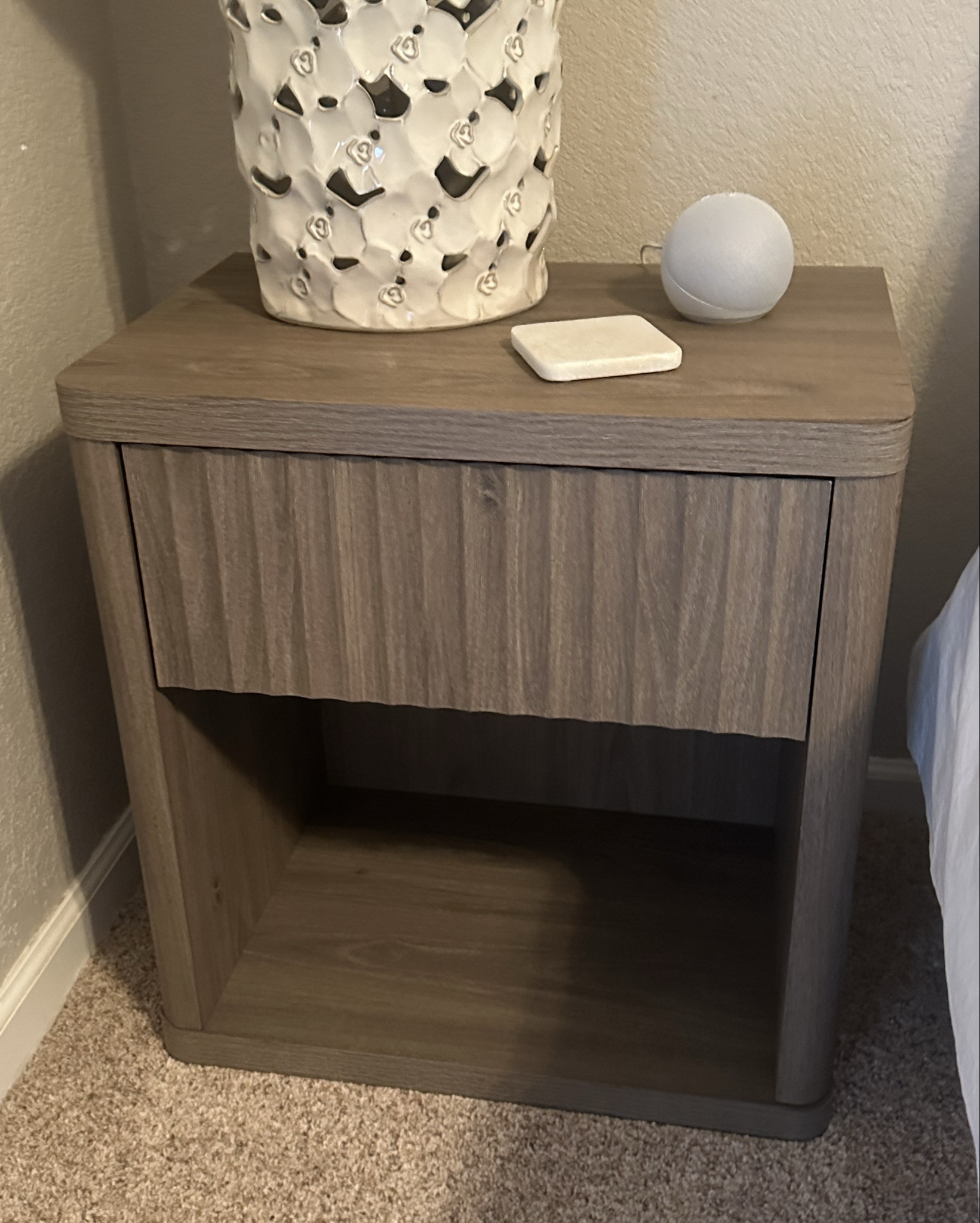 Beautiful fluted nightstand from Amazon! Only $119. The nightstand was packed great. No scratches. And easy to put together.   
#amazon #amazonhome #nightstand #lauraporterdesigns #guestbedroom #masterbedroom #budgetfurniture

#LTKSaleAlert #LTKHome