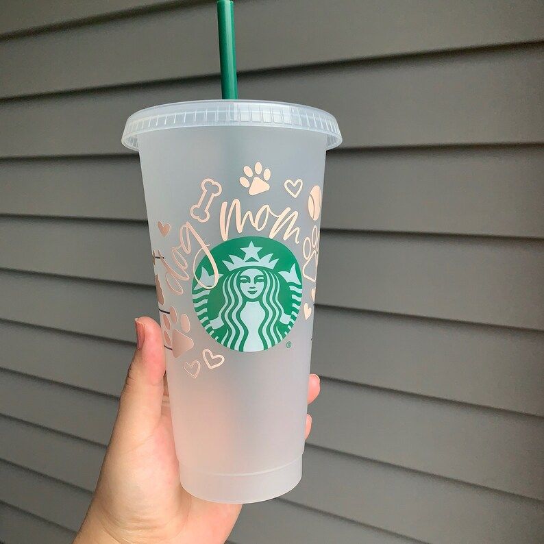 Dog Mom Starbucks Cold cup, Fur Mom Starbucks Cold Cup, Dog Mom Iced Coffee Cup | Etsy (US)
