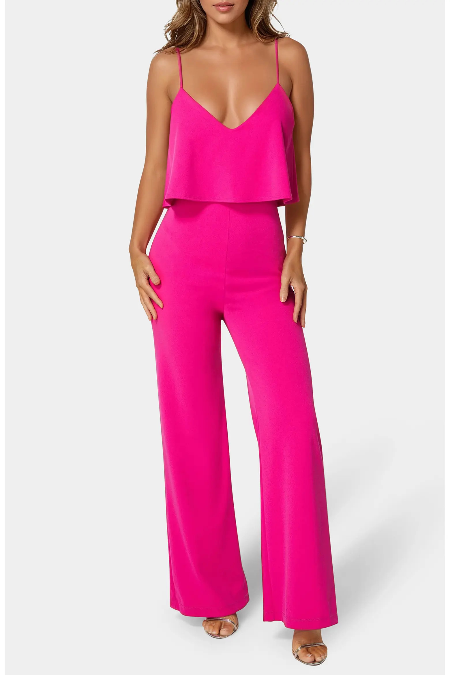 bebe Ruffle Overlay Wide Leg Jumpsuit (Women) | Nordstromrack | Nordstrom Rack