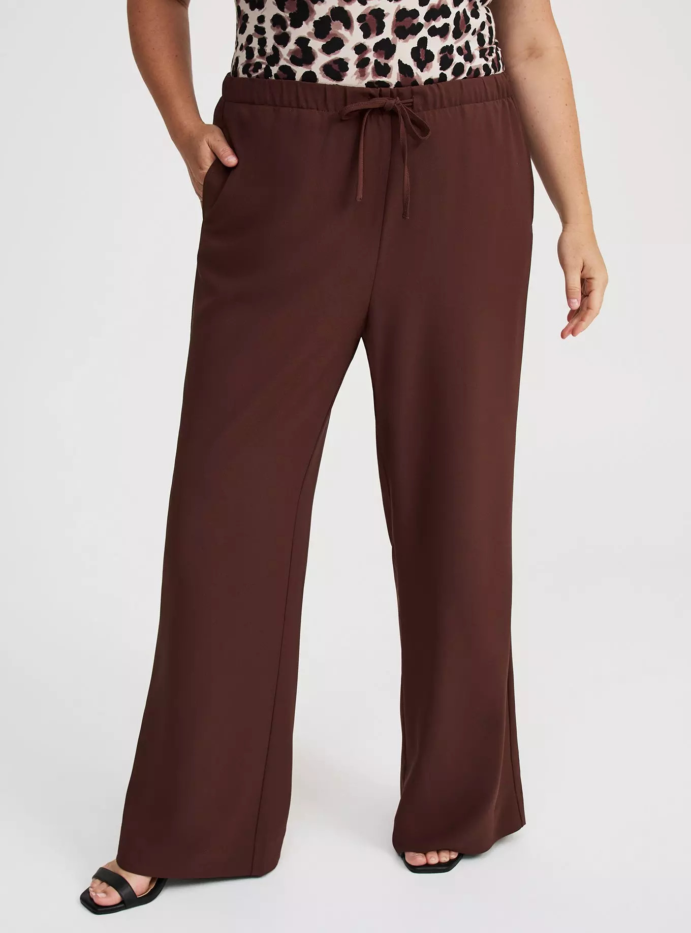 Wide Leg High-Rise Crepe Pant | Torrid (US & Canada)