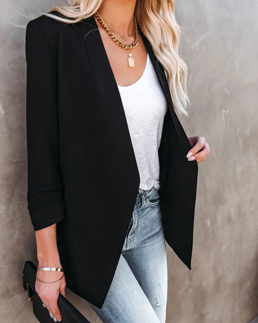 Uptown Girl Pocketed Blazer - Black | VICI