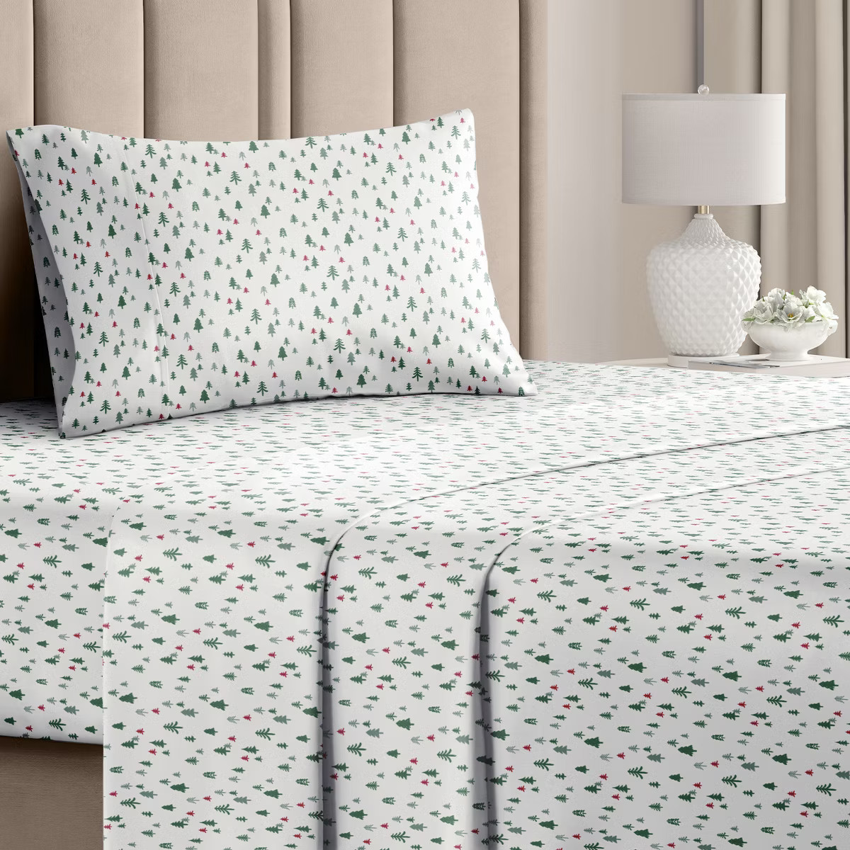 4 Piece Christmas Pattern Sheet Set - Soft, Wrinkle-Resistant Holiday Bedding - CGK Linens | Target