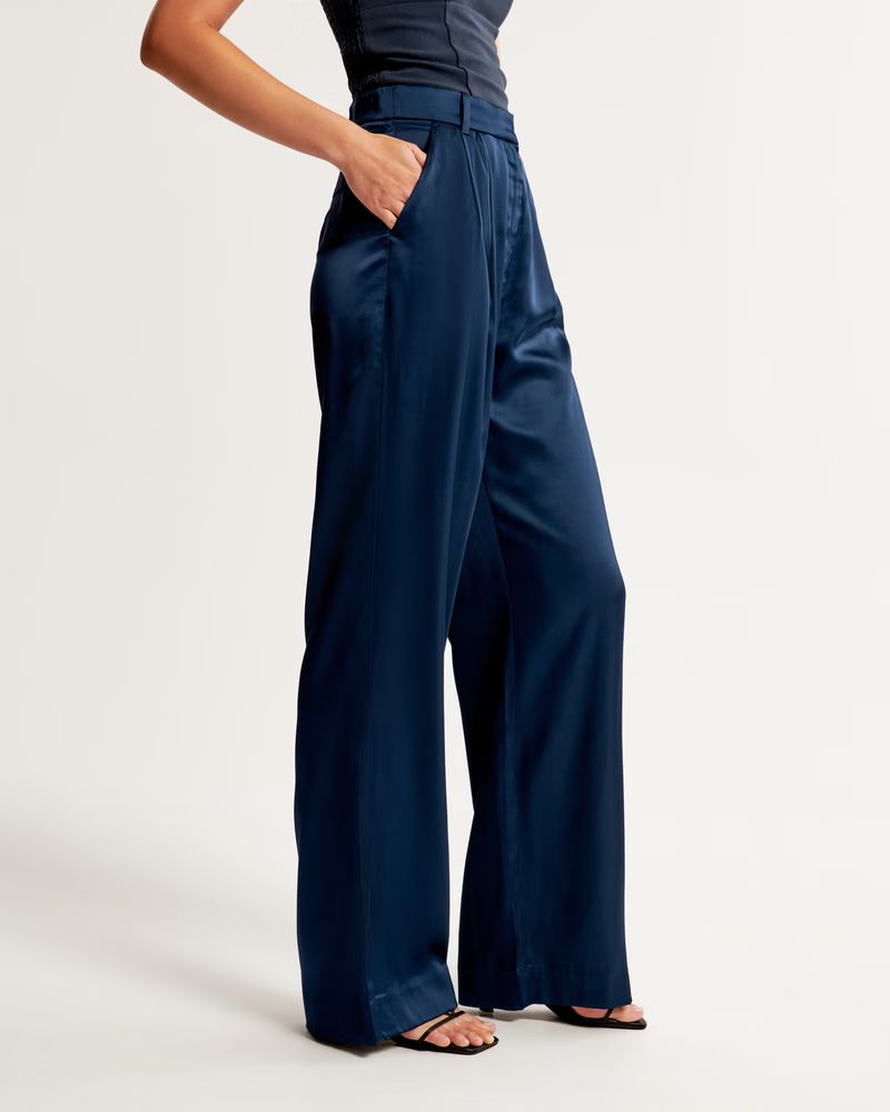 A&F Sloane Tailored Satin Pant | Abercrombie & Fitch (US)