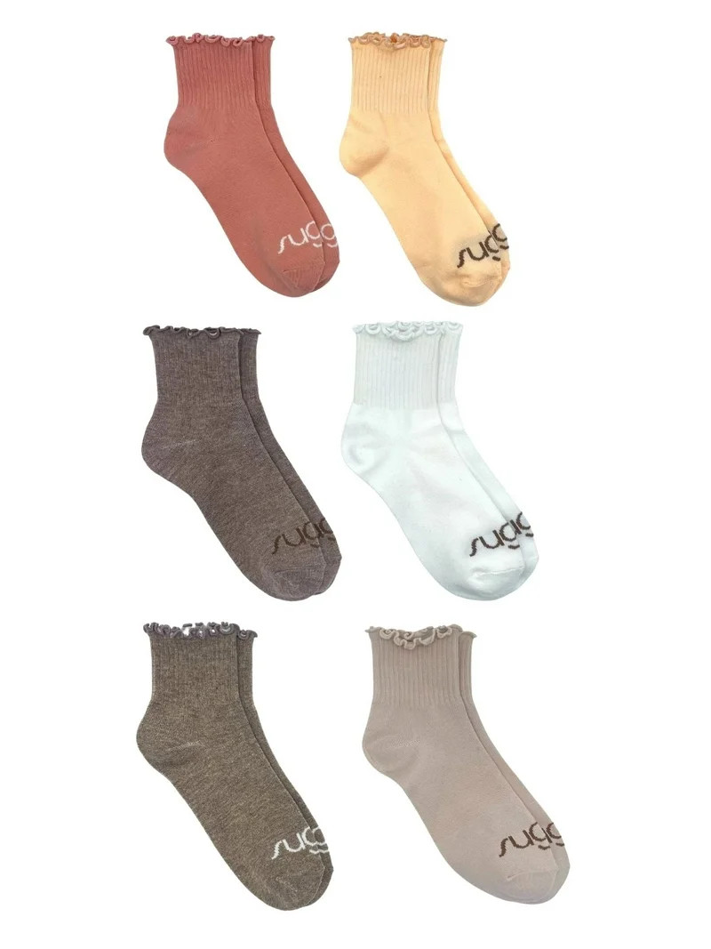 Sugar Women's Ruffle Capri Socks, 6-Pack, Size 4-10 | Walmart (US)