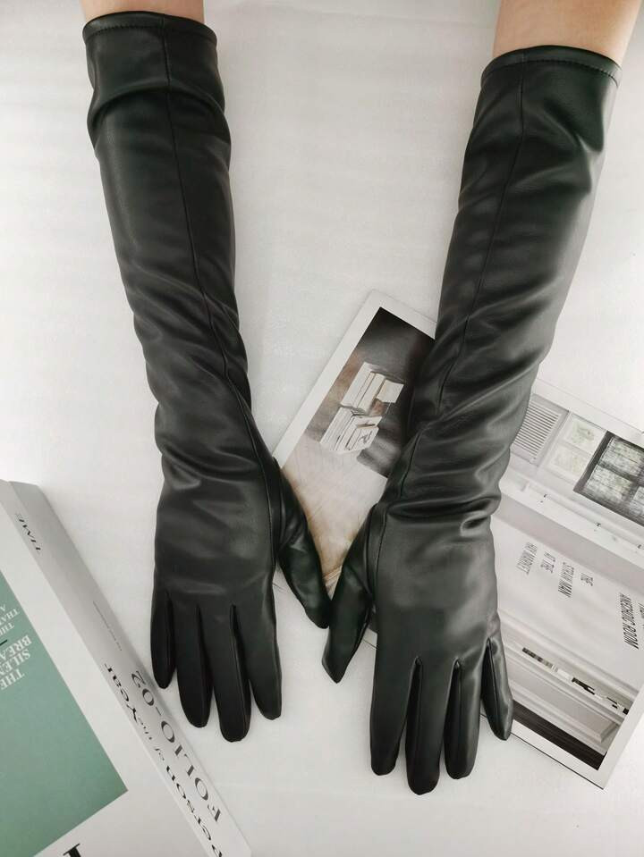 1 Paar Damen einfarbige elegante gesteppte PU-Leder Fingerlose Handschuhe, geeignet für Hochzeit... | SHEIN