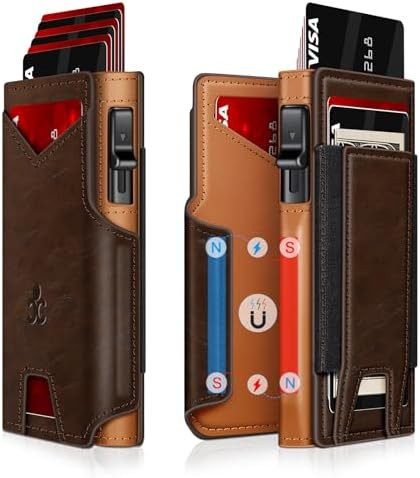 Wallet for Men Wallet with Slim Pop Up Card Holder 9-13 Cards, Bifold Minimalist Smart Wallet RFI... | Amazon (US)