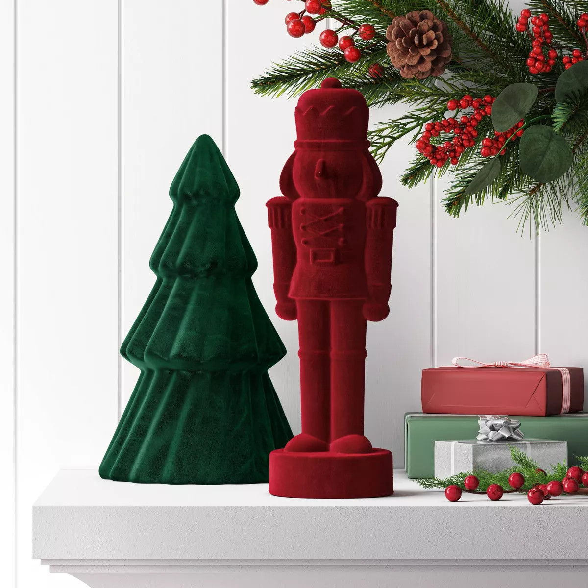 Flocked Christmas Decorative Nutcracker - Wondershop™ Dark Red | Target