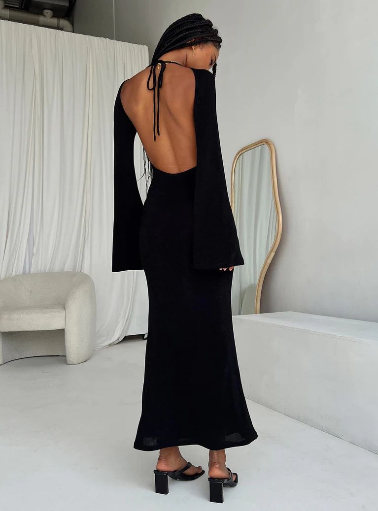 Amersham Long Sleeve Maxi Dress Black | Princess Polly US