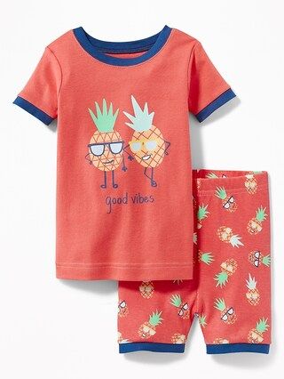 Old Navy Baby "Good Vibes" Pineapple Sleep Set For Toddler Boys & Baby Pineapple Size 12-18 M | Old Navy US