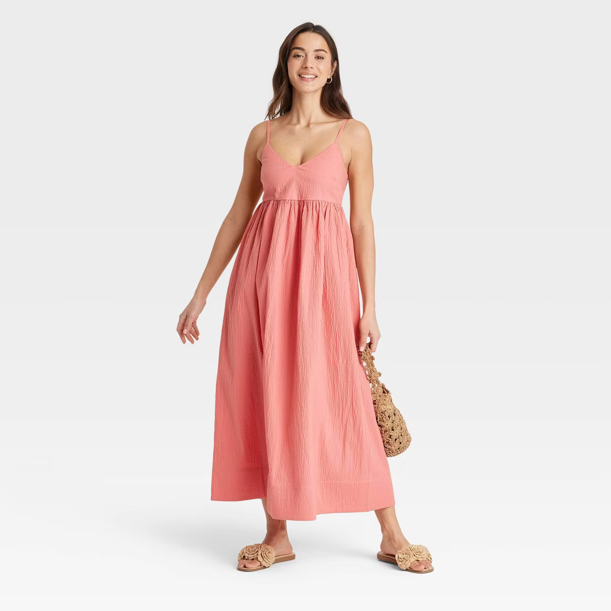 Women's Seersucker Maxi A-Line Dress - A New Day™ | Target