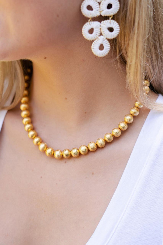 Diana Single Strand Beaded Necklace - Brushed Gold | Lisi Lerch Inc