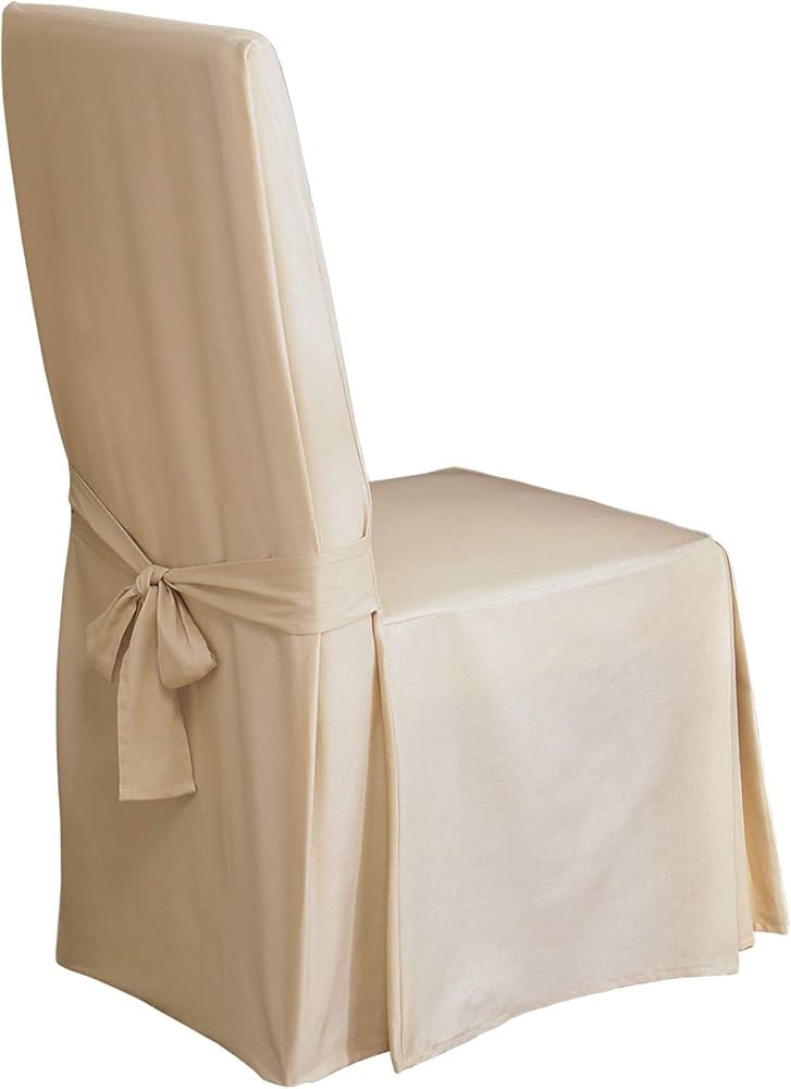SureFit Duck Cotton Solid Dining Chair Slipcover - Full Length Relaxed Fit High Back Chair Cover ... | Amazon (US)