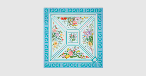 Floral print silk scarf | Gucci (US)