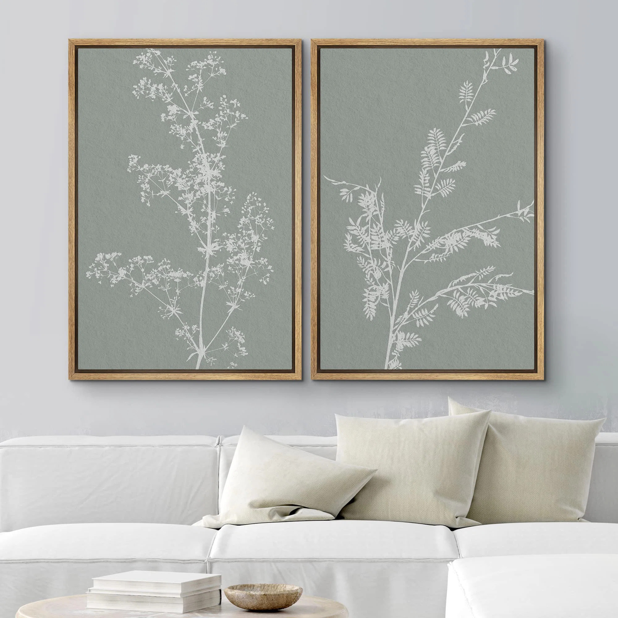 wall26 Plant Silhouettes Nature Floral Botanical Modern Rustic Relax Calm Duotone Minimalist Neut... | Wayfair North America