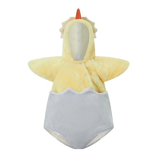 BeQeuewll Halloween Baby Costumes Infant Chicken Costume Hooded Bubble Romper Cute Baby Boy Girl Eggshell Cosplay Set(Eggshell, 6-12 Months) | Amazon (US)