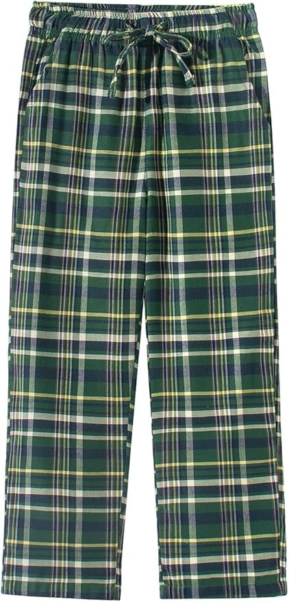 Spring&Gege Boys and Men Soft Flannel Pajamas Pants Plaid PJ Pants Lounge Long Bottoms | Amazon (US)