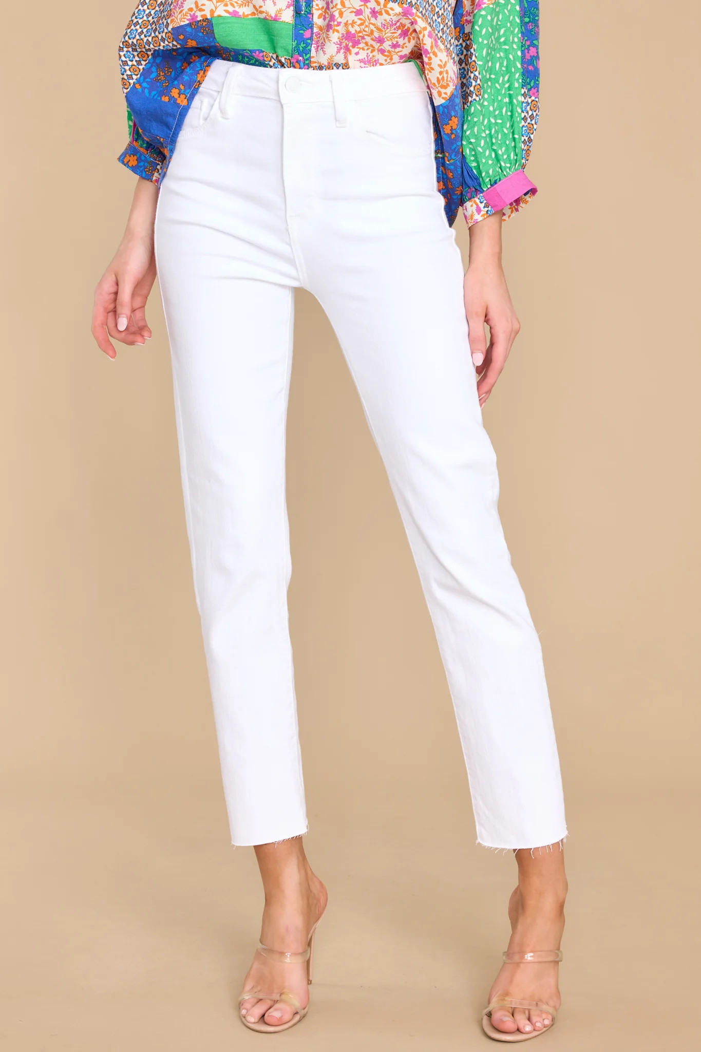 Slow and Steady White Jeans | Red Dress 