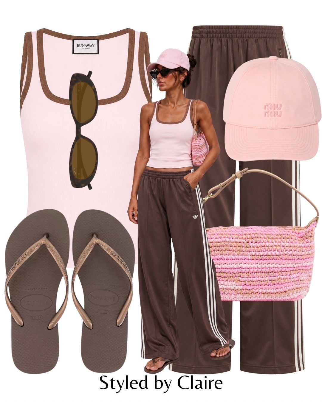 ADIDAS TRACKPANTS💗🤎💗
Tags: brown loose wide leg firebird havaiana flip flops brown revolve pink brown contrast lined tank top miu miu cap crochet shoulder bag fashion cool girl city break airport outfit ideas summer

#LTKsummer #LTKstyletip #LTKshoes