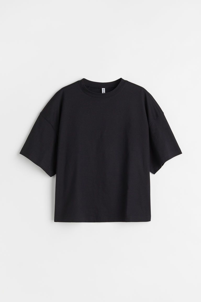 H & M - Boxy T-shirt - Black | H&M (US)