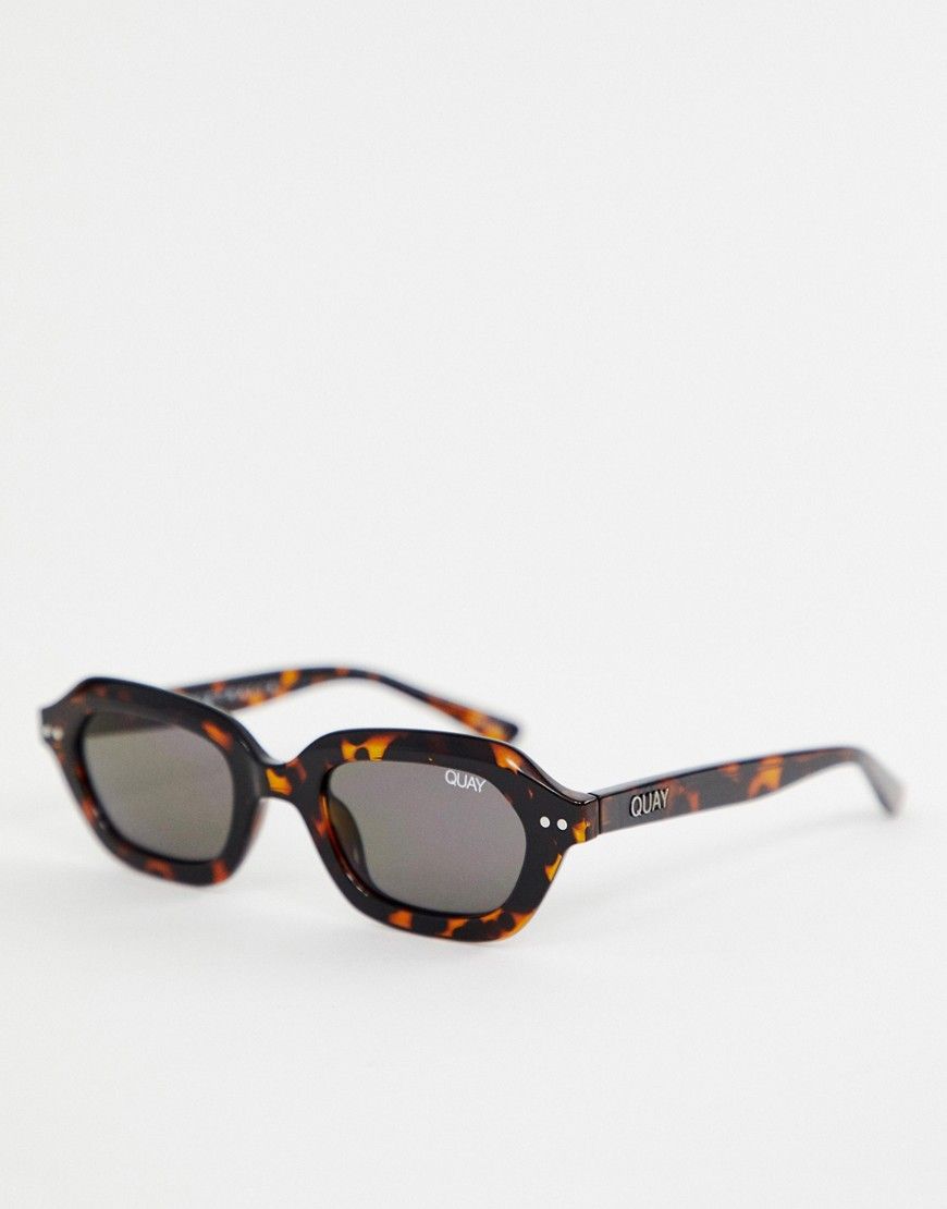 Quay Australia Anything Goes slim square sunglasses in tort - Brown | ASOS US