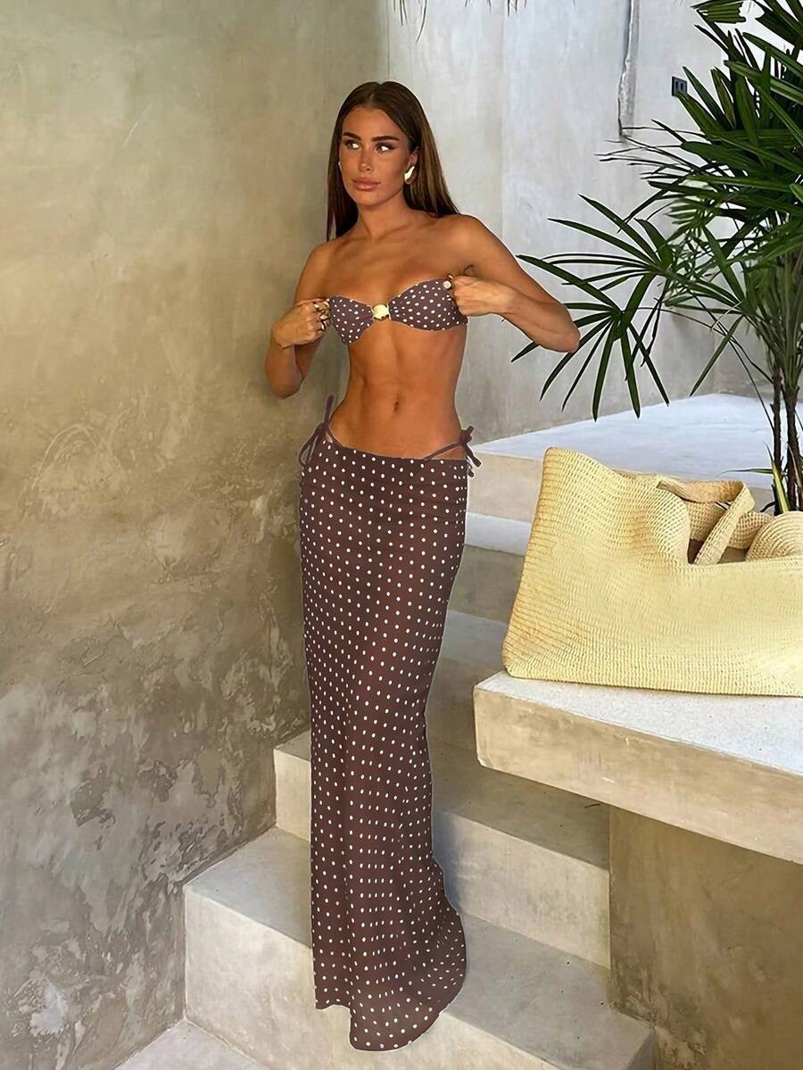 Polovedo Official New Arrival Spring/Summer European And American Elegant Sexy Casual Brown & Whi... | SHEIN