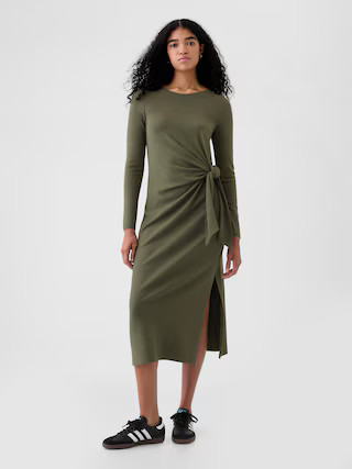 Modern Rib Tie-Knot Midi Dress | Gap (US)