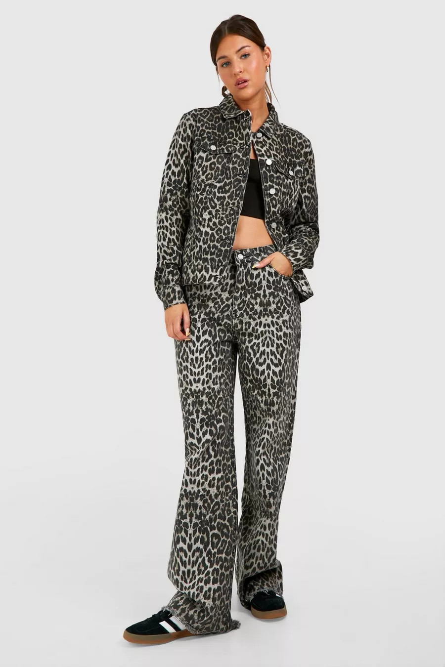 Leopard Print Denim Jacket | Boohoo.com (UK & IE)