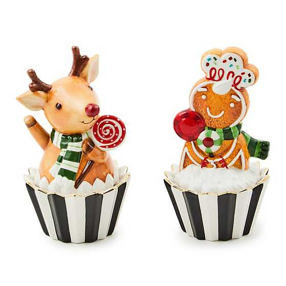 Bake Shop Gingerbread & Deer Cupcake Boxes, Set of 2 | MacKenzie-Childs
