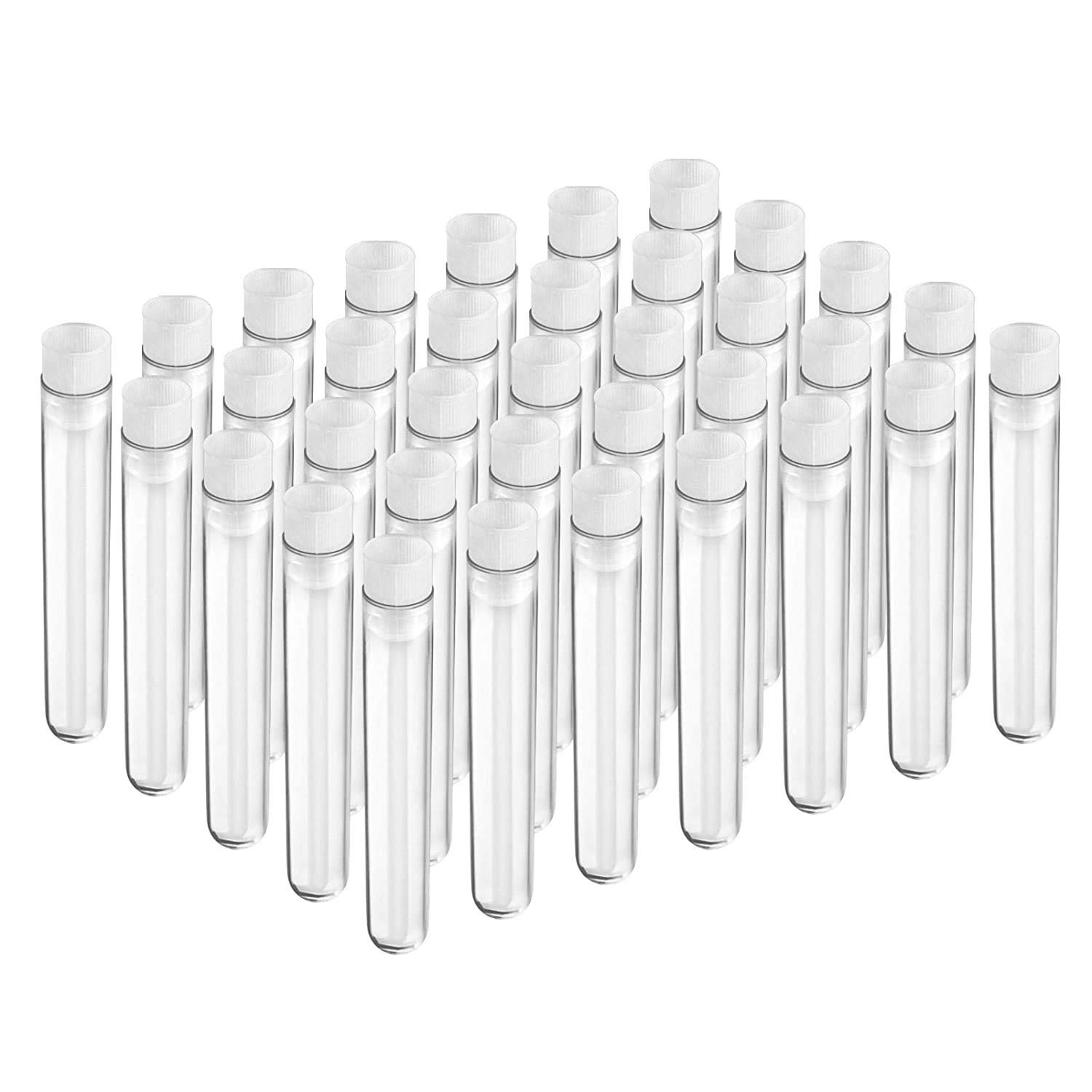 Joyclub 50pcs 12x100mm(8ml) Clear Plastic Test Tubes with Caps for Scientific Experiments, Hallow... | Amazon (US)