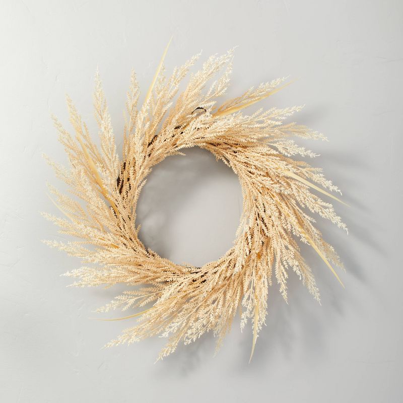 24&#34; Faux Bleached Wheat Wreath - Hearth &#38; Hand&#8482; with Magnolia | Target