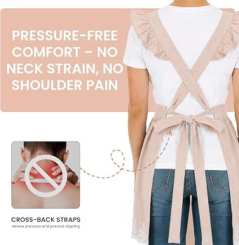 Aoomzoon Vintage Aprons for Women with Lace Ruffle, Cooking Kitchen Baking | Amazon (US)