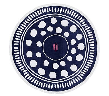 Indigo Dot Round Family Beach Towel | Pottery Barn Kids