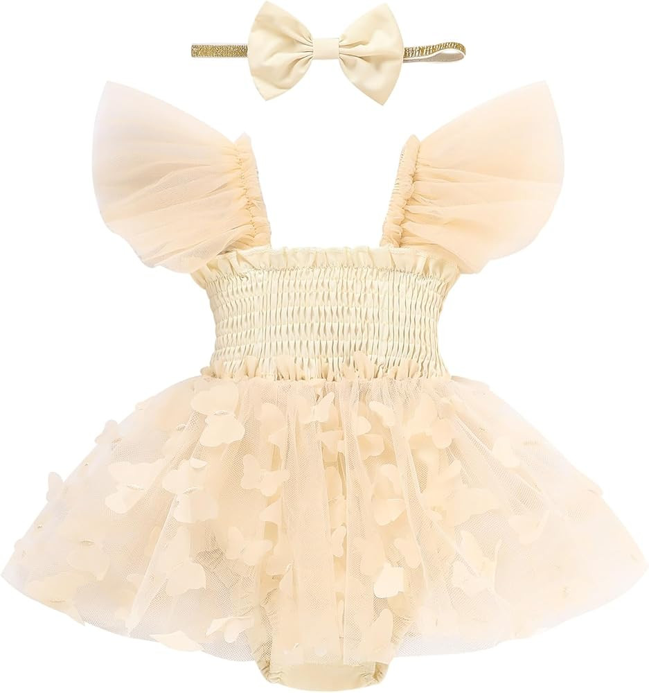 Baby Girl Clothes Infant Tulle Romper Ruffe Sleeveless Bodysuit Baby Girl Outfits Infant Girl Dre... | Amazon (US)