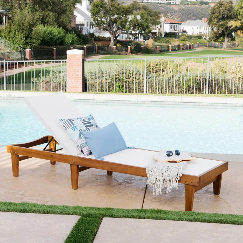 Gunnarr Outdoor Acacia Chaise Lounge | Wayfair North America